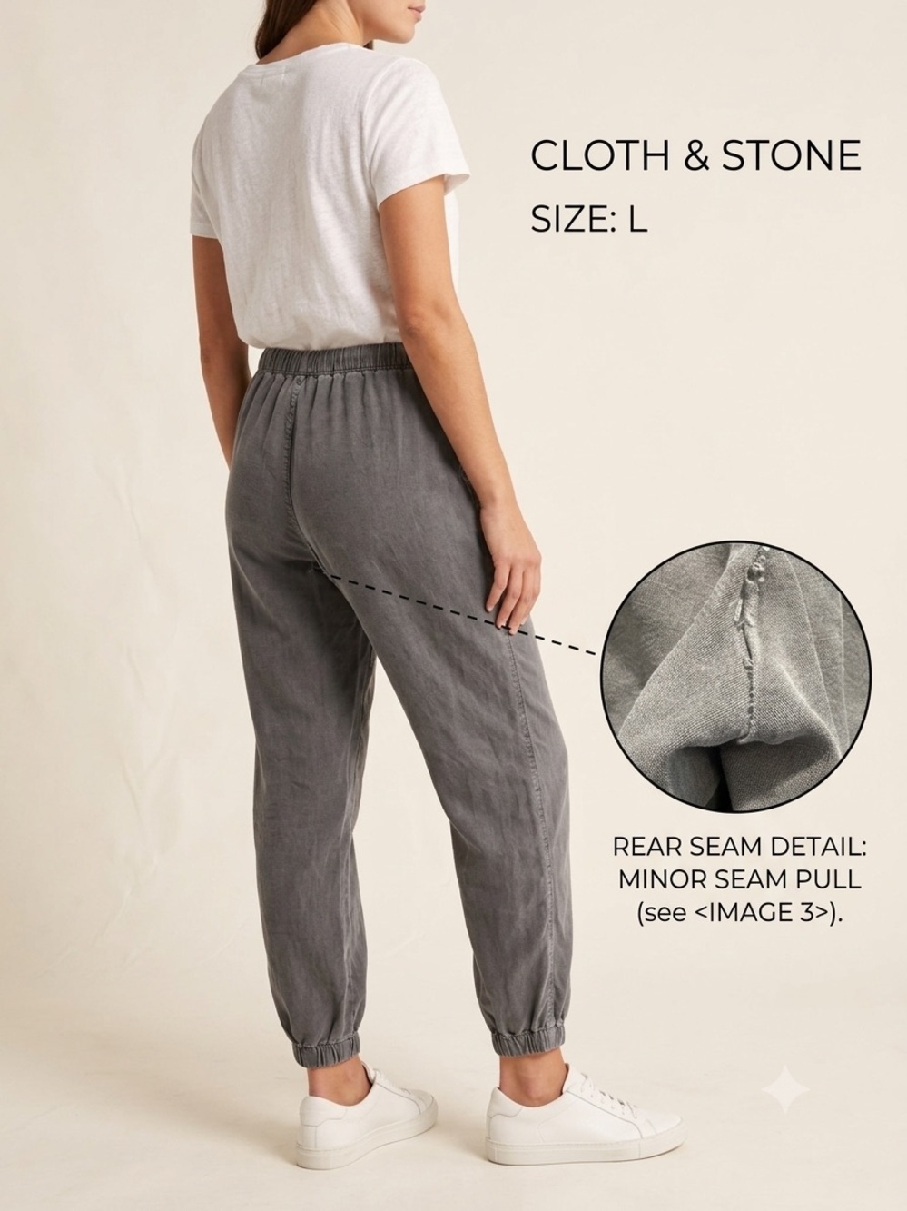Cloth & Stone Gray Jogger Pants Size L Anthropologie Drawstring TLC needed